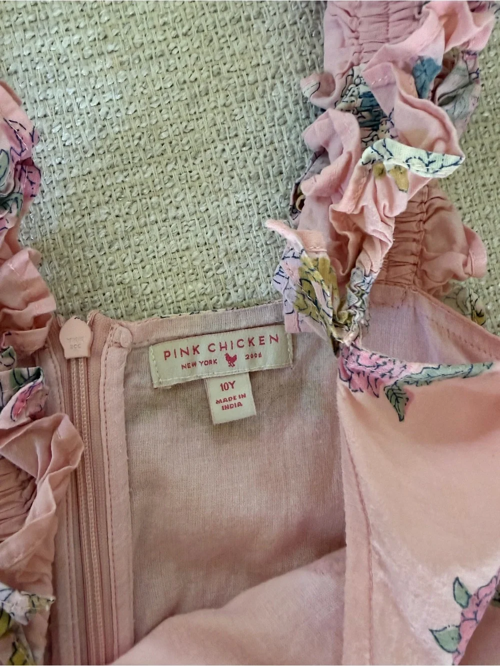 Pink Chicken Via Pink Floral Flowerette Garden Party Ruffle-Strap Dress girls 10